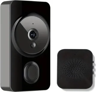 Bovista Video Deurbel - Deurspion Met Camera En Wifi - Videodeurbel - Draadloos - Deurbel (t-ring geluid) - Camera - Buiten - Videoconversatie - Glanzend Zwart