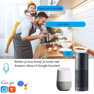 Smart WIFI deur intercom/videofoon touchscreen met bediening via Smart Life APP werkt met Alexa en Google spraaksturing. T-2302V-2-2