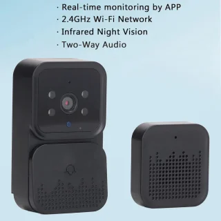 Smart Video Deurbel Camera Draadloos - Met Draadloze Gong - WiFi Beveiligingscamera's voor Thuis - Intercom met Tweeweg Audio en Nachtzicht .