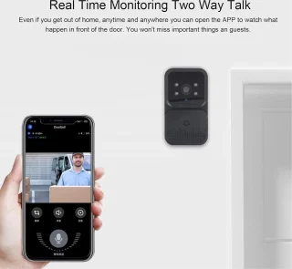Smart Video Deurbel Camera Draadloos - Met Draadloze Gong - WiFi Beveiligingscamera's voor Thuis - Intercom met Tweeweg Audio en Nachtzicht .