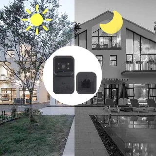 Smart Video Deurbel Camera Draadloos - Met Draadloze Gong - WiFi Beveiligingscamera's voor Thuis - Intercom met Tweeweg Audio en Nachtzicht .