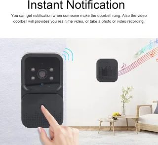 Smart Video Deurbel Camera Draadloos - Met Draadloze Gong - WiFi Beveiligingscamera's voor Thuis - Intercom met Tweeweg Audio en Nachtzicht .