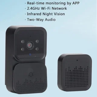 Smart Video Deurbel Camera Draadloos - Met Draadloze Gong - WiFi Beveiligingscamera's voor Thuis - Intercom met Tweeweg Audio en Nachtzicht .