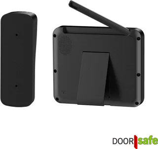 Doorsafe 4450 - Draadloze camera deurbel - 4.3″ Scherm - Draadloos, standaard bereik - Deurbel op uitneembare en oplaadbare 3600mAh accu - Laag resolutie beeld - Duplex audio - Met monitoring - 16Gb SD-kaart