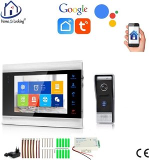 WIFI videofoon/intercom met 1 deurbel camera + 1 binnen paneel/scherm en kan werken met spraak gestuurde apps. T-2101V review