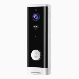 1 WIFI buiten videofoon 2.0MP met 2 oplaadbare batterijen en een binnen ontvanger en kan werken met spraakgestuurde apps. T-2090BB.
