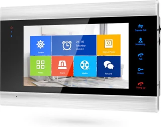 WIFI videofoon/intercom met 1 deurbel camera + 1 binnen paneel/scherm en kan werken met spraak gestuurde apps. T-2101.
