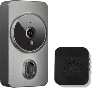 De Bovista Video Deurbel - Deurspion Met Camera En Wifi - Videodeurbel - Draadloos - Deurbel (t-ring geluid) - Camera - Buiten - Videoconversatie - Grijs in één oogopslag
