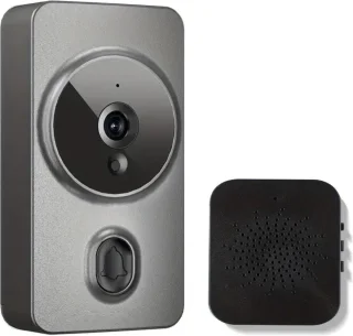 Bovista Video Deurbel - Deurspion Met Camera En Wifi - Videodeurbel - Draadloos - Deurbel (t-ring geluid) - Camera - Buiten - Videoconversatie - Grijs