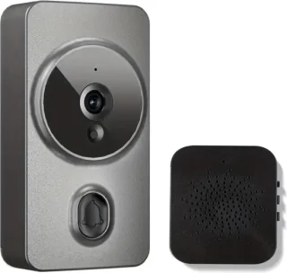 Bovista Video Deurbel - Deurspion Met Camera En Wifi - Videodeurbel - Draadloos - Deurbel (t-ring geluid) - Camera - Buiten - Videoconversatie - Grijs