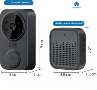 Slimme videodeurbel met nachtzicht en app – Draadloos, met tweeweg audio