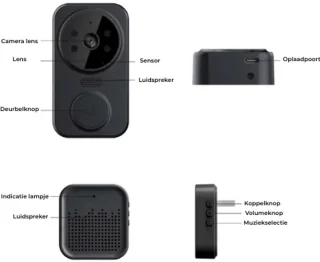 Slimme videodeurbel met nachtzicht en app – Draadloos, met tweeweg audio