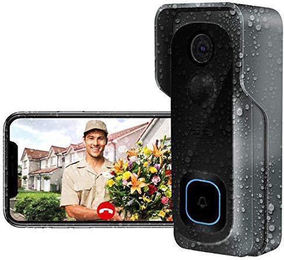 AFINTEK Smart Life Video Deurbel 1080p met Intercom en Gong