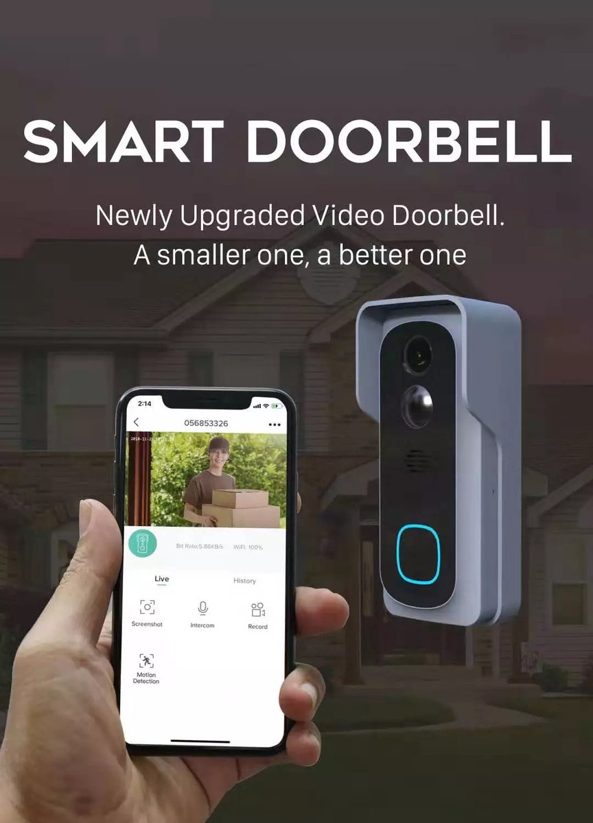 AFINTEK Smart Life Video Deurbel 1080p met Intercom en Gong