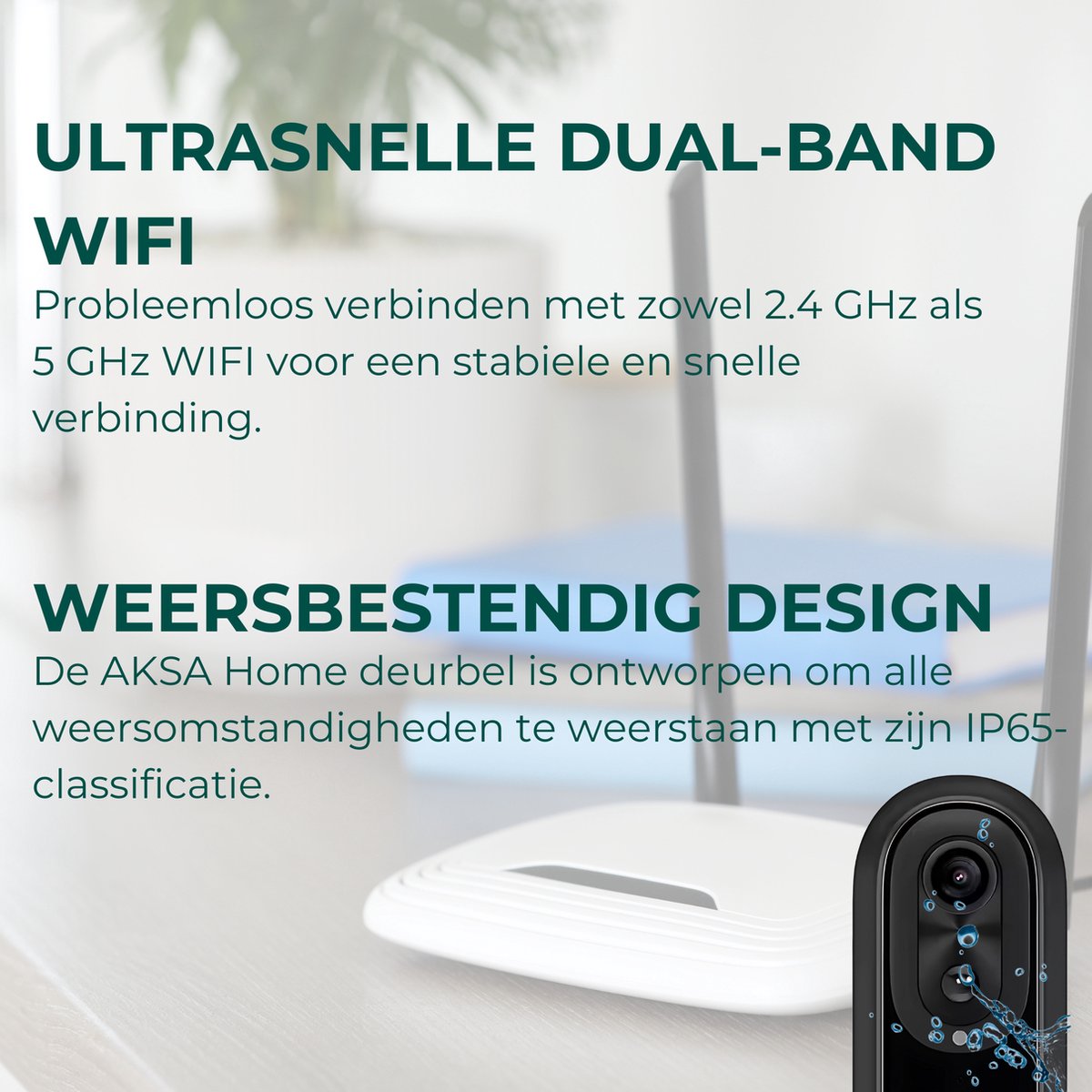 AKSA Home Video Deurbel 1080P met Camera en Gong 64GB