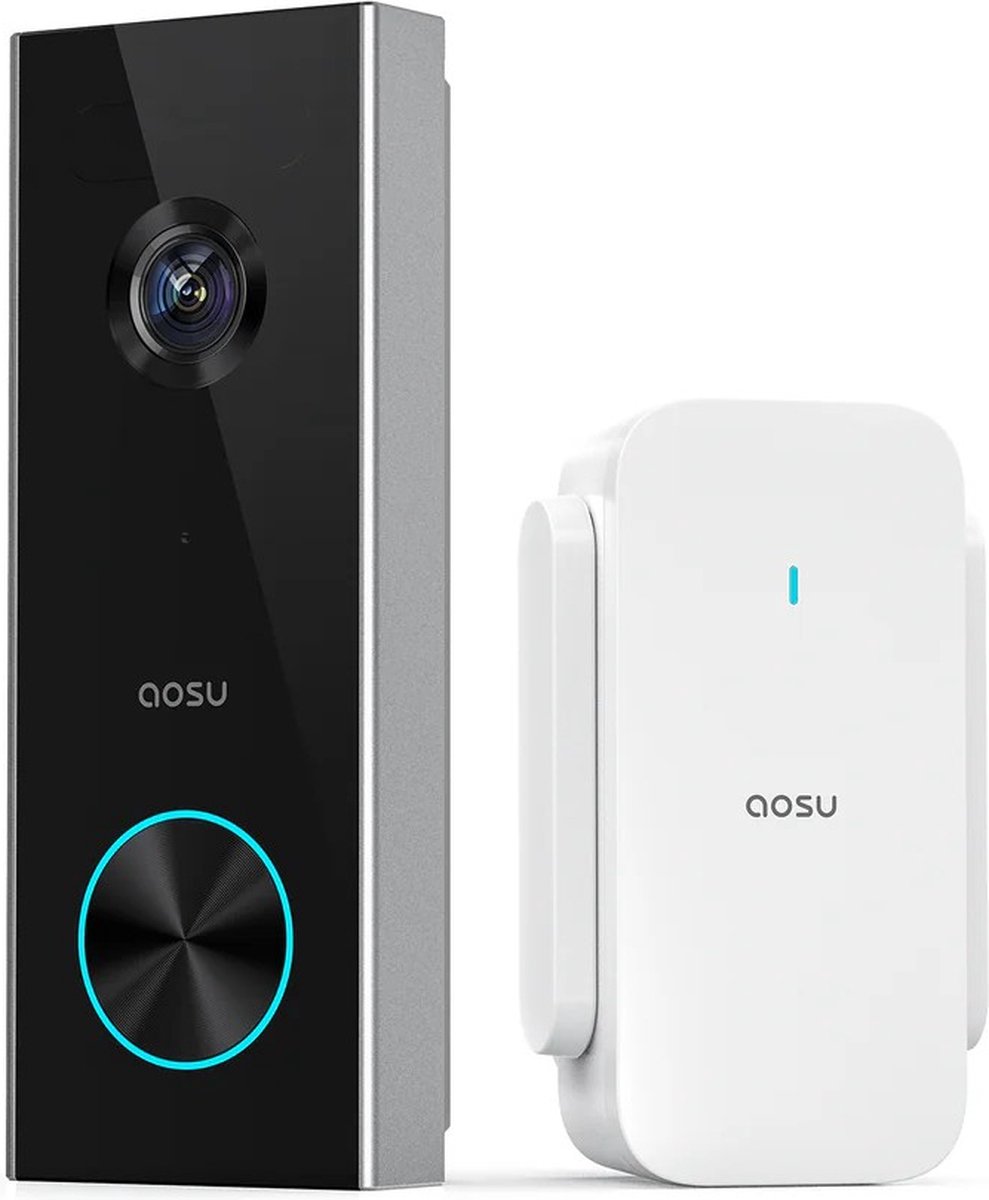 Aosu V8P Video Doorbell Pro Zwart/Wit