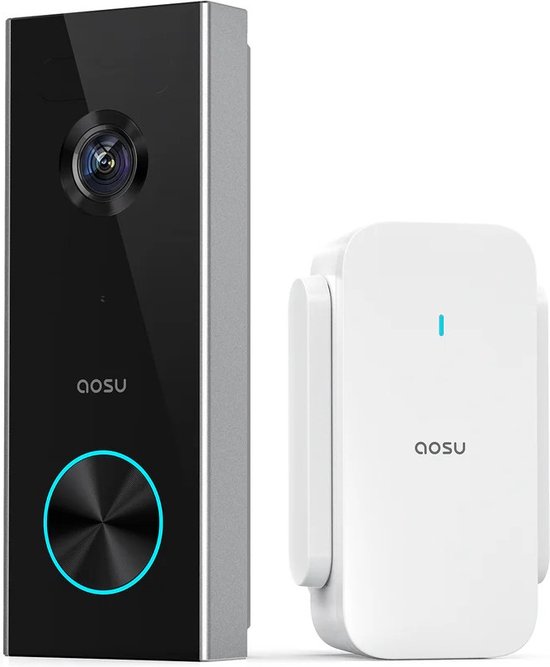 Aosu V8P Video Doorbell Pro Zwart/Wit