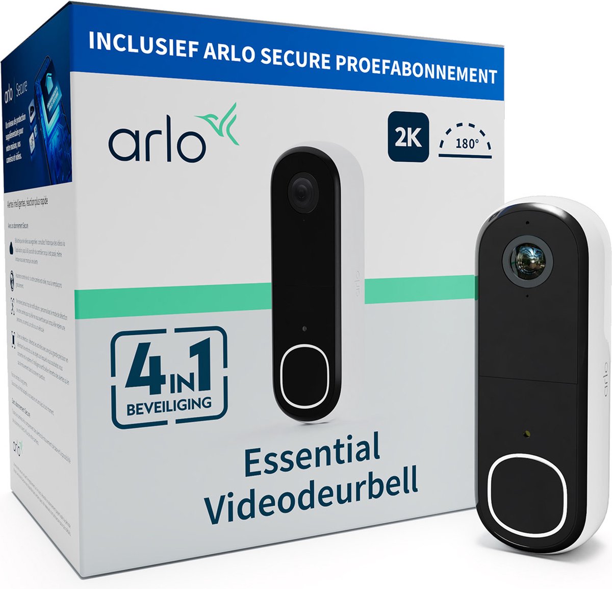 Arlo 2K Draadloze Video Deurbel Wit 1 Stuk