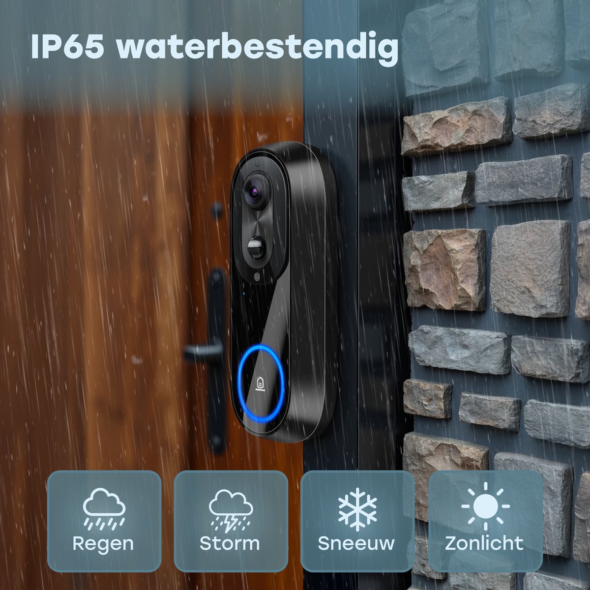 Audyn Video Deurbel Draadloos WiFi 1080P Inclusief Gong