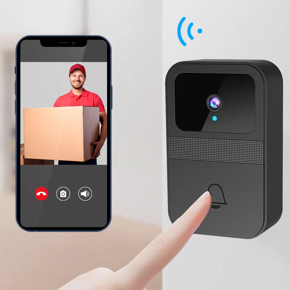 Baiktech draadloze videodeurbel met camera