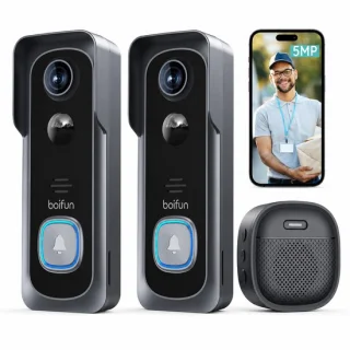 BOIFUN draadloze videodeurbel met camera - 5MP HD - 2 stuks