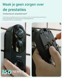 BOTSLAB 5 MP Batterij Videodeurbel