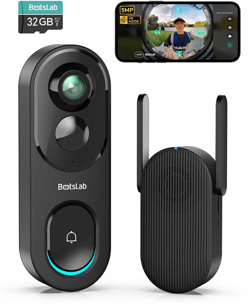 Botslab R810 32GB 5MP Oplaadbare Video Deurbel met Intercom