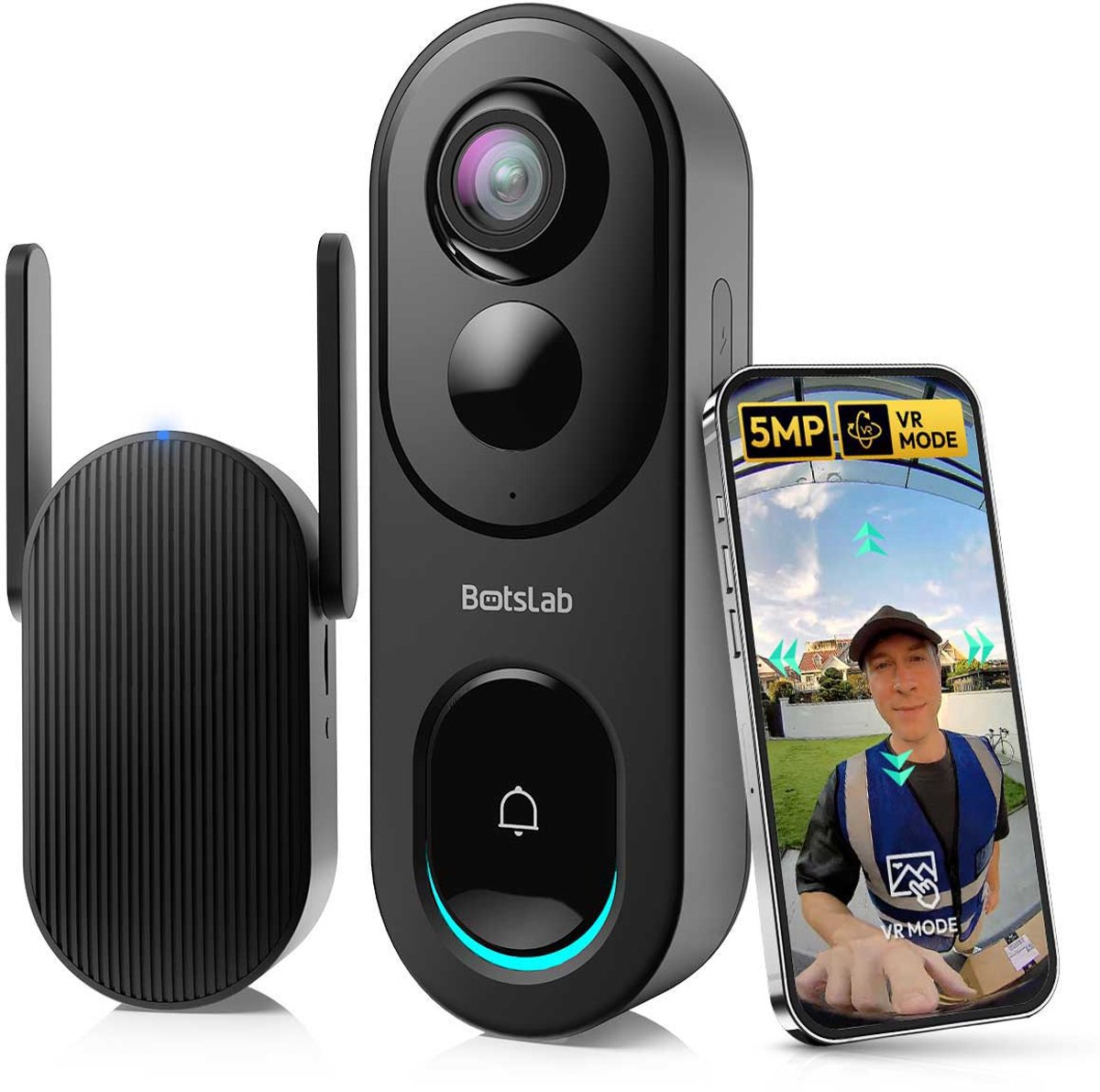 Botslab R810 32GB 5MP Oplaadbare Video Deurbel met Intercom