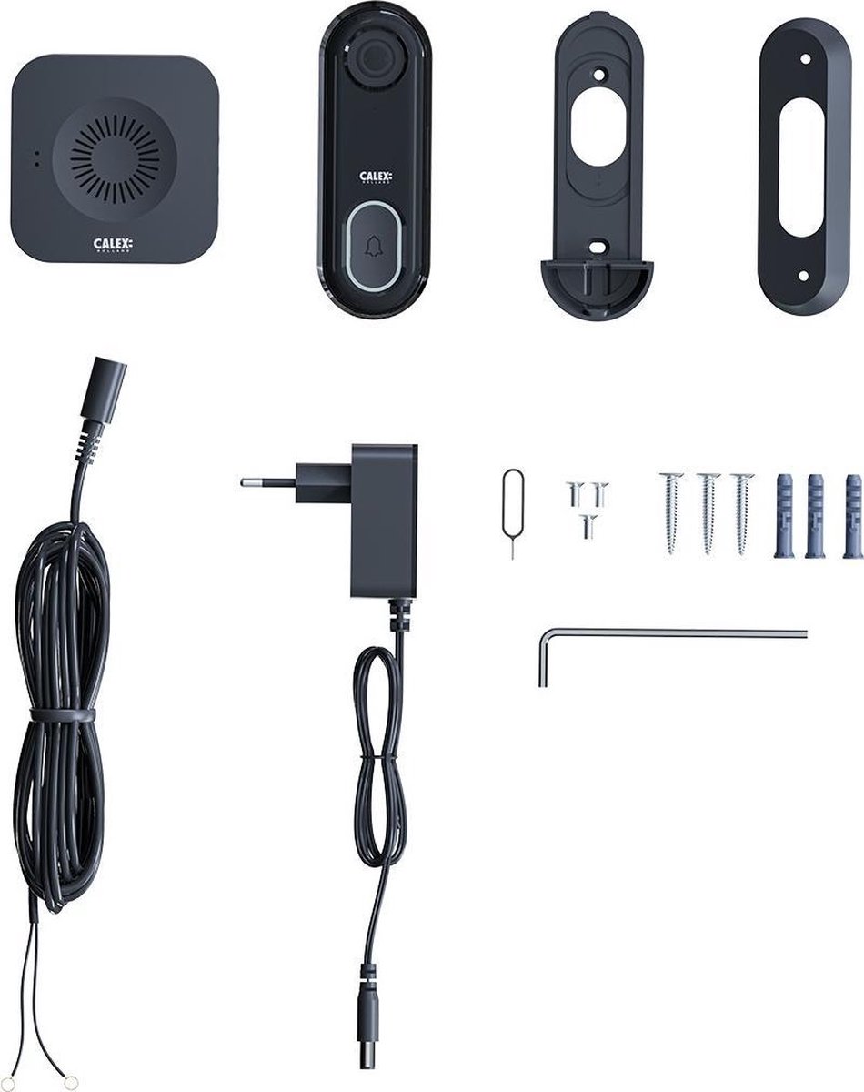 Calex Slimme Video Deurbel Full HD Zwart