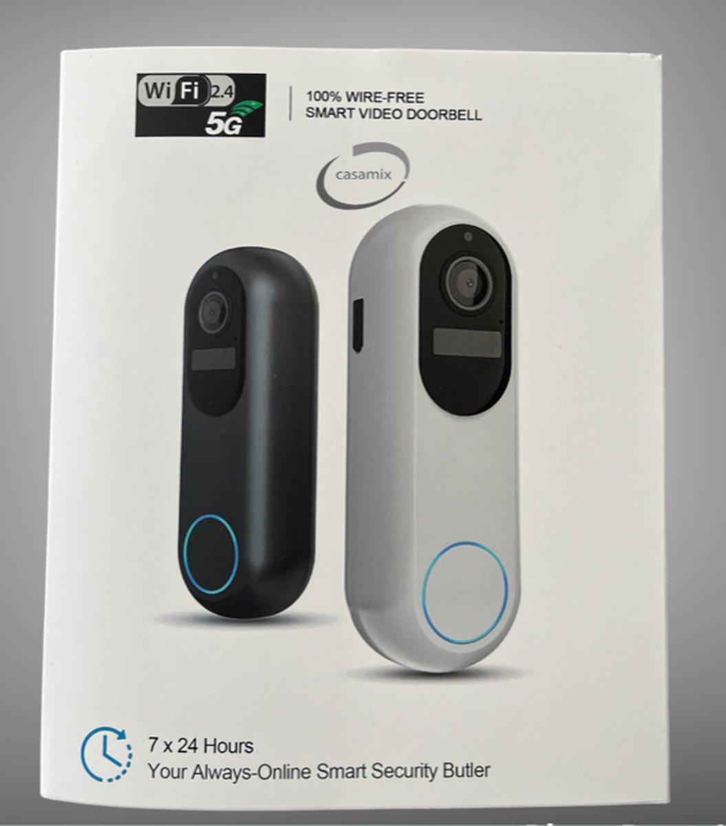 Casamix Deurbel Pro Zwart inclusief SD kaart 64GB en adapter