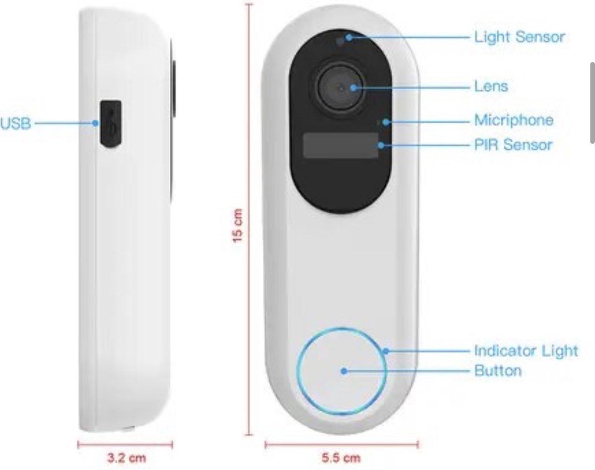 Casamix Deurbel Pro Zwart inclusief SD Kaart 64GB