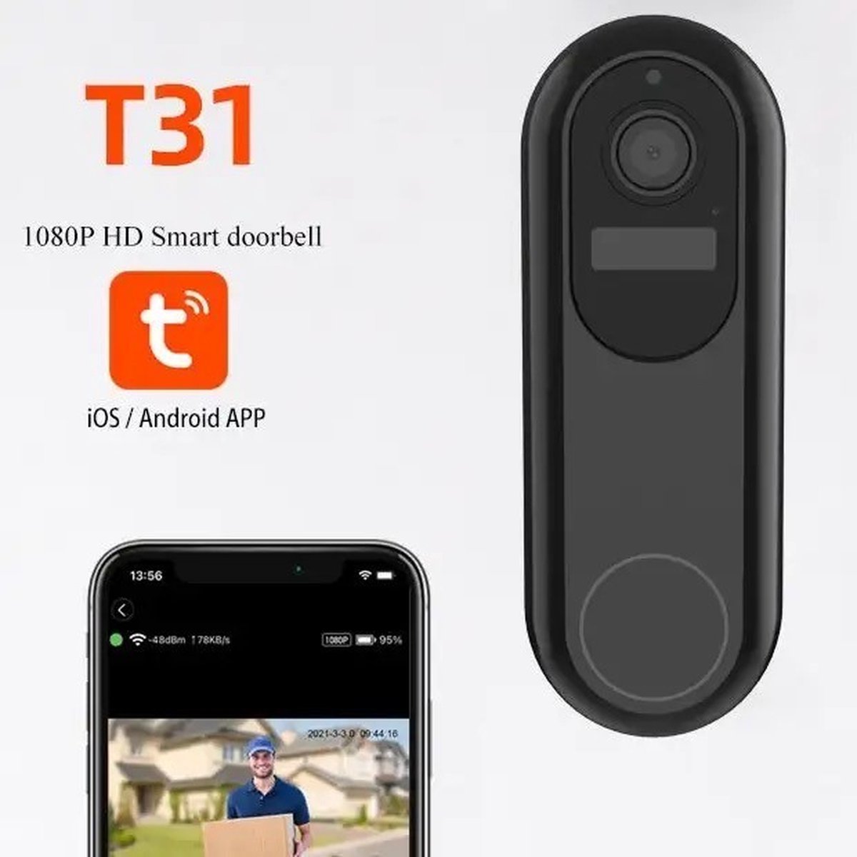 Casamix Deurbel Pro Zwart inclusief SD Kaart 64GB