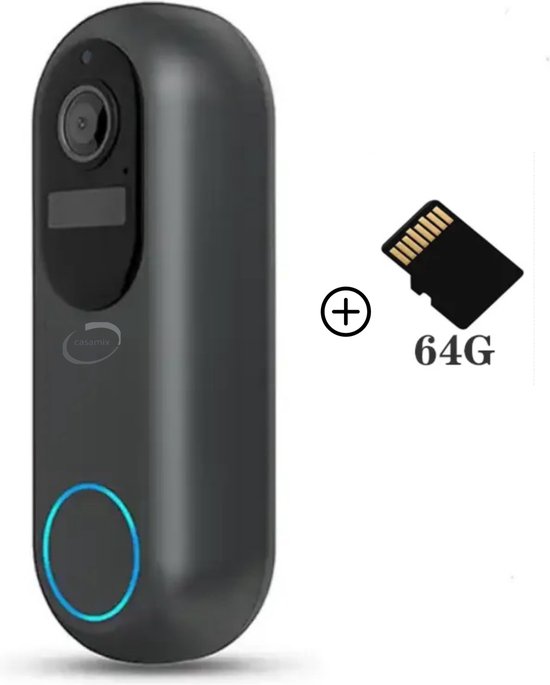 Casamix Deurbel Pro Zwart inclusief SD Kaart 64GB