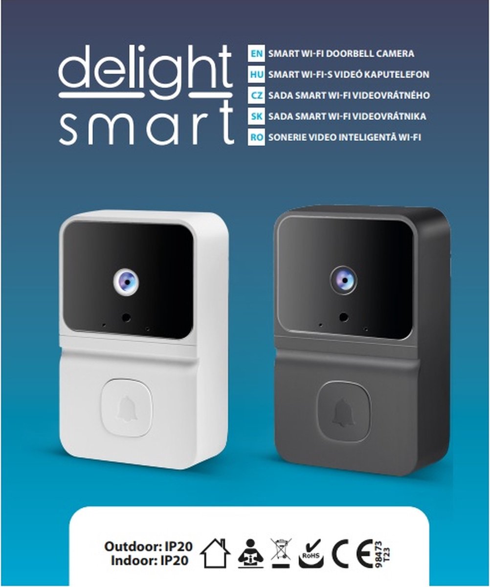 Delight 55385BK Video Deurbel met Camera en Wifi