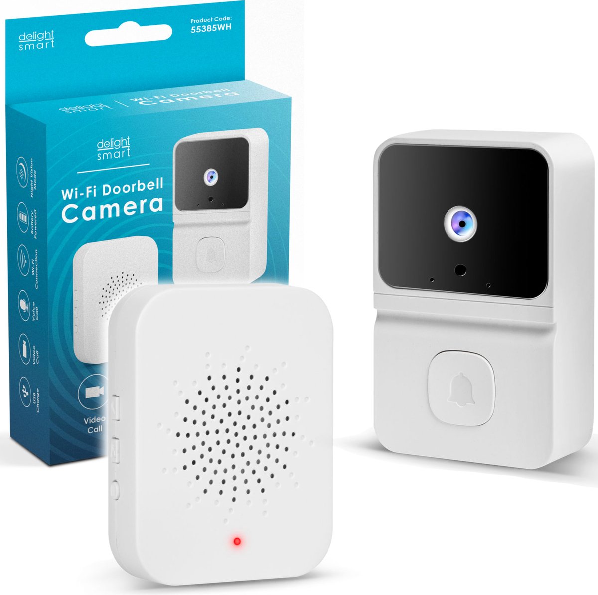 Delight 55385WH Video Deurbel met Wifi en Camera
