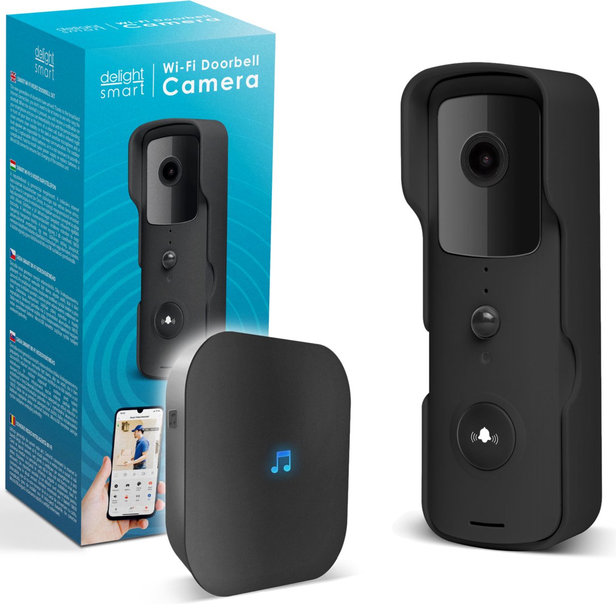 Delight 55386BK Video Deurbel met Camera en Wifi