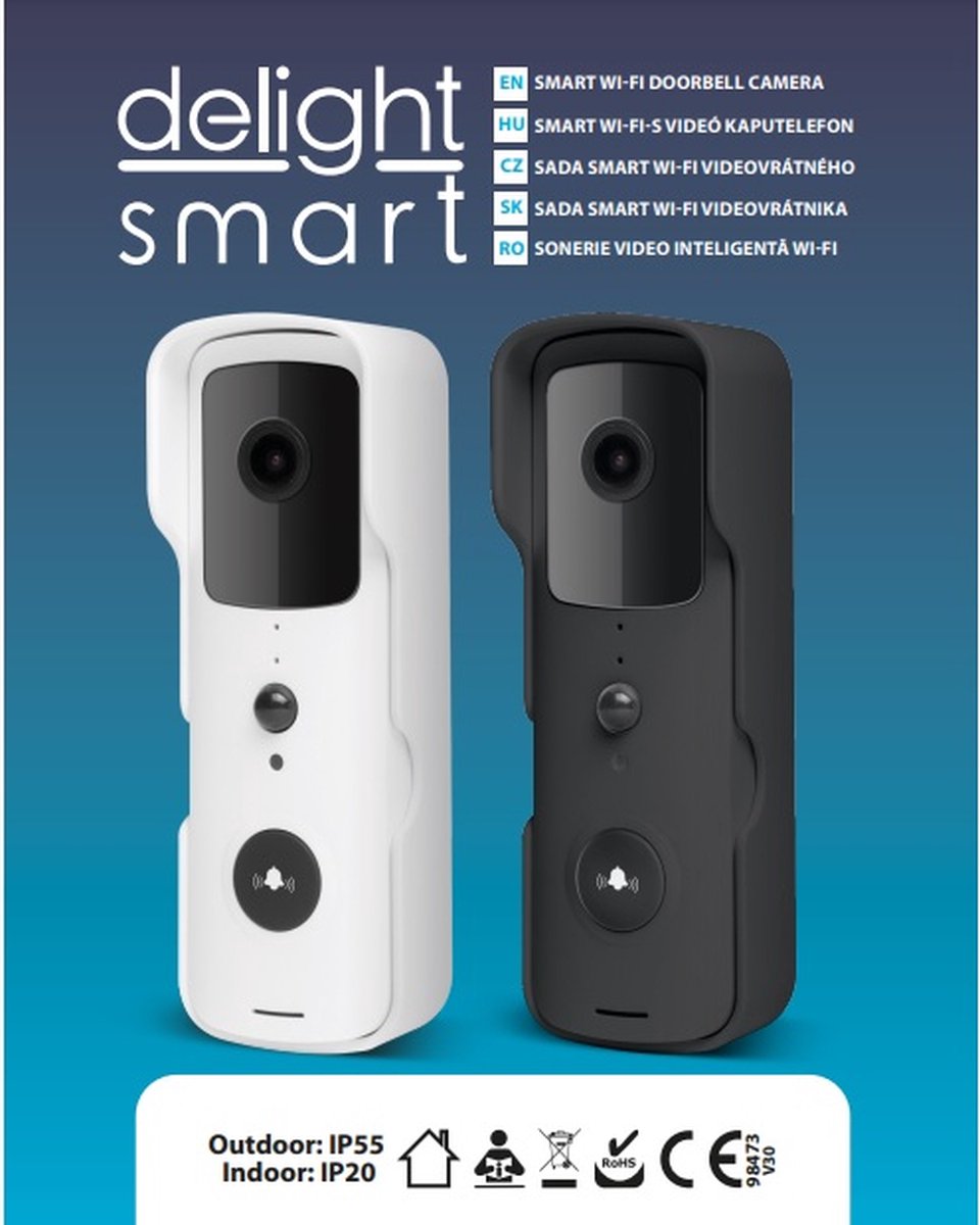 Delight 55386BK Video Deurbel met Camera en Wifi