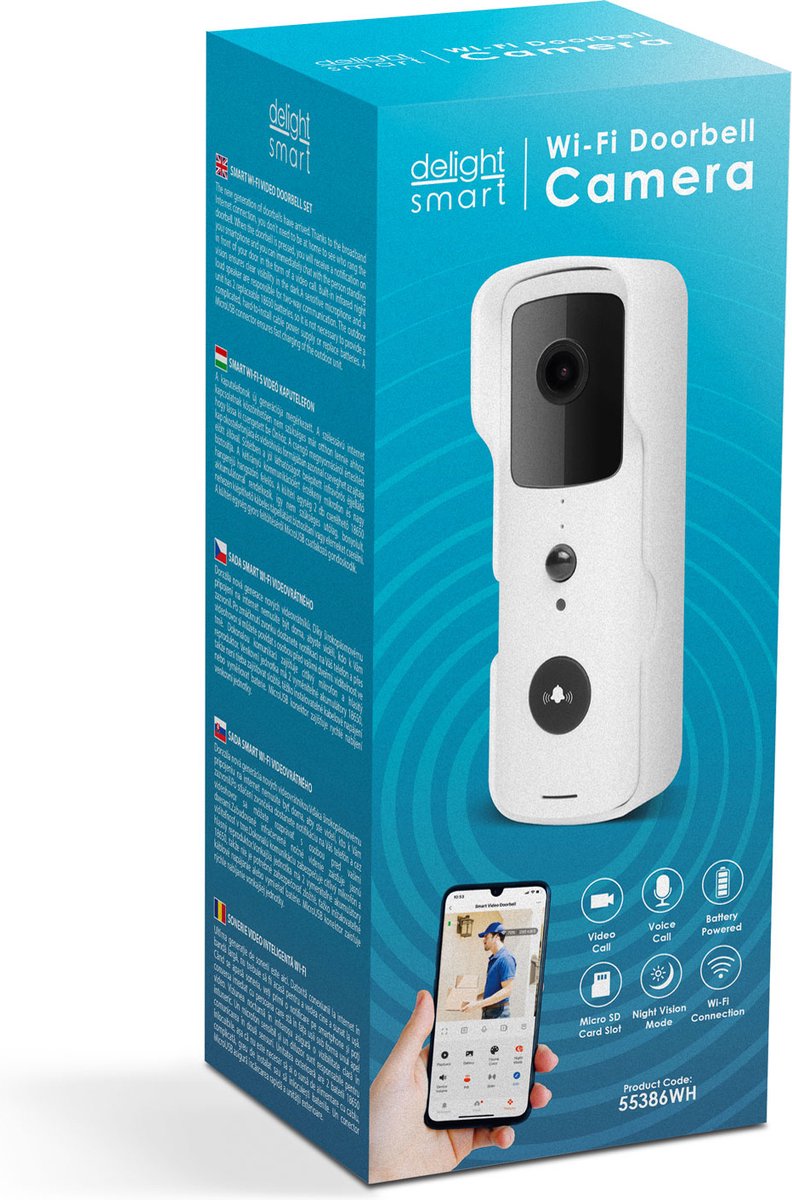 Delight 55386WH Video Deurbel met Camera en Wifi