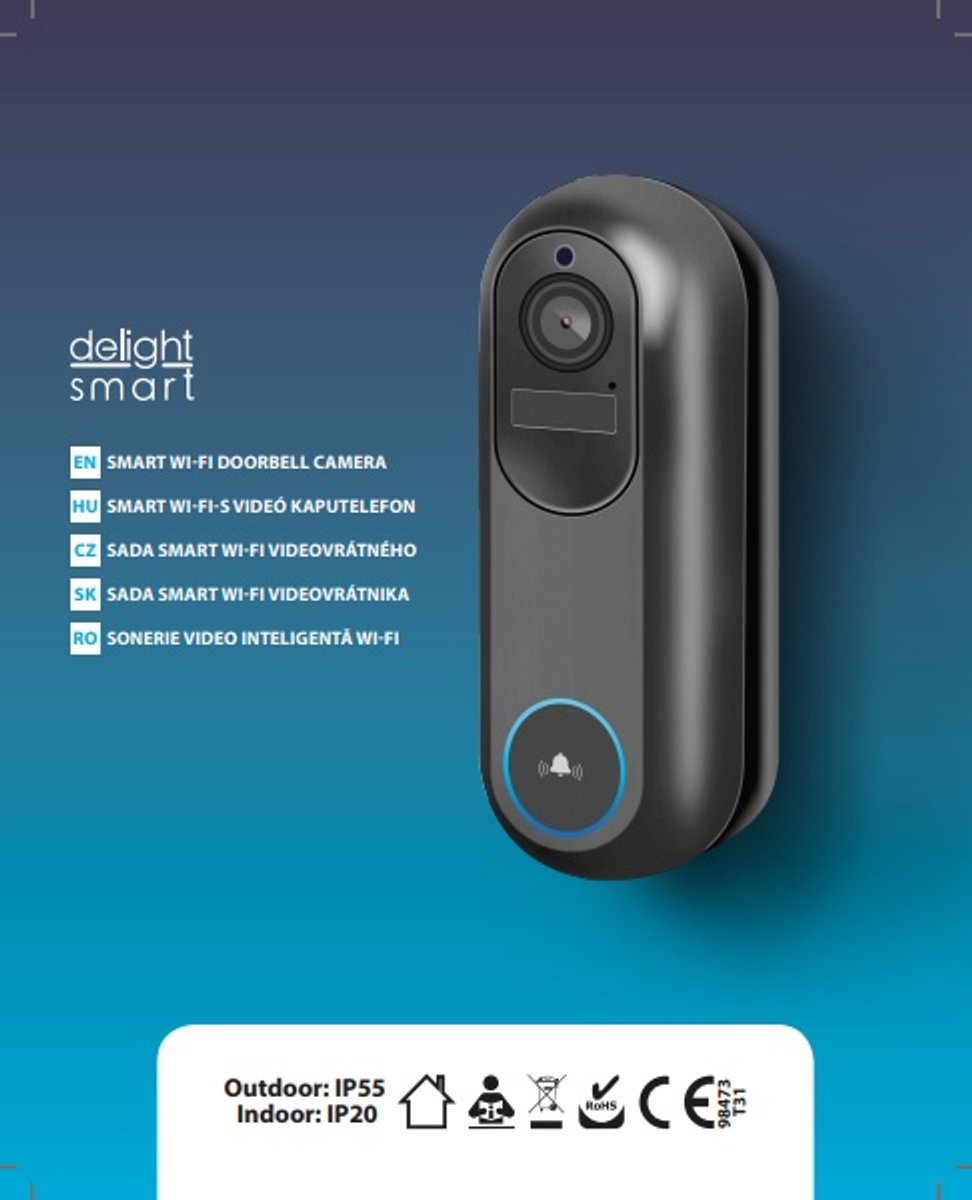 Delight Doorbell 55387BK Full HD Camera Wifi Intercom