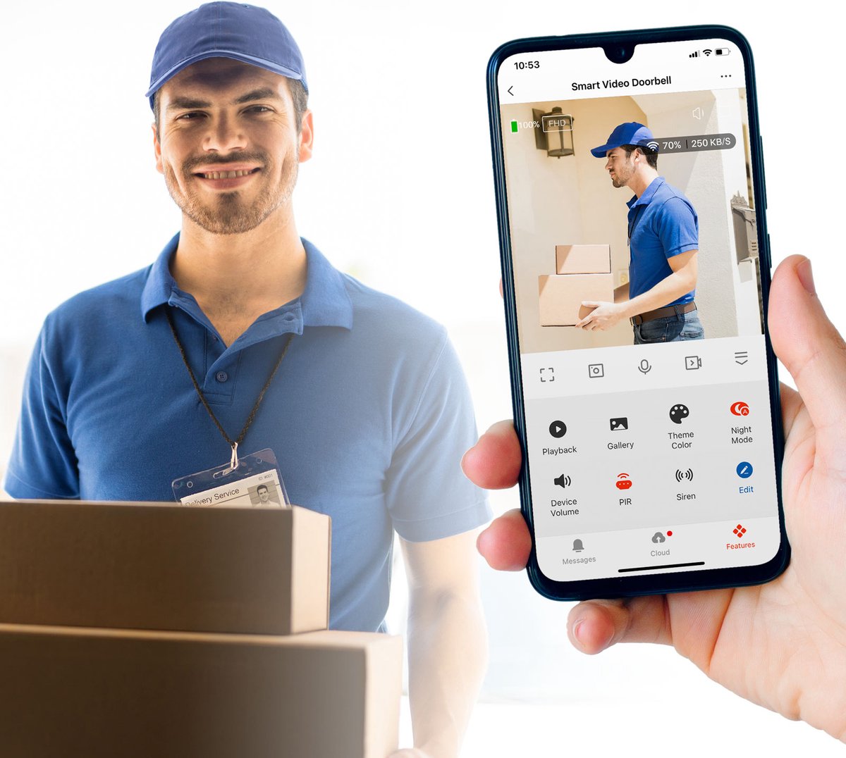 Delight Doorbell 55387BK Full HD Camera Wifi Intercom