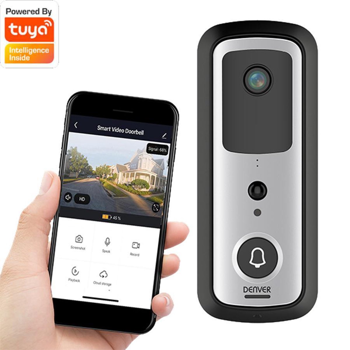 Denver SHV-120 Smart Deurbel met Camera en Intercom WiFi