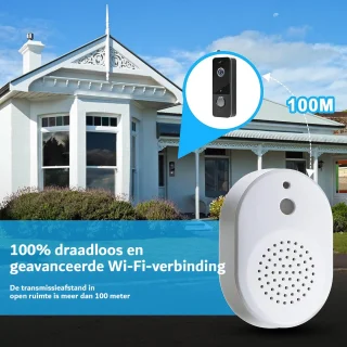 Deurbel met camera 1080P HD Wifi Draadloos