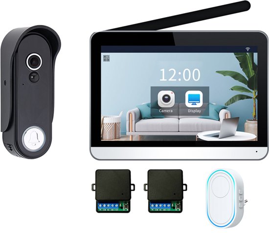 Doorsafe 4657 HD — 7" touchscreen deurbel met extra draadloze gong