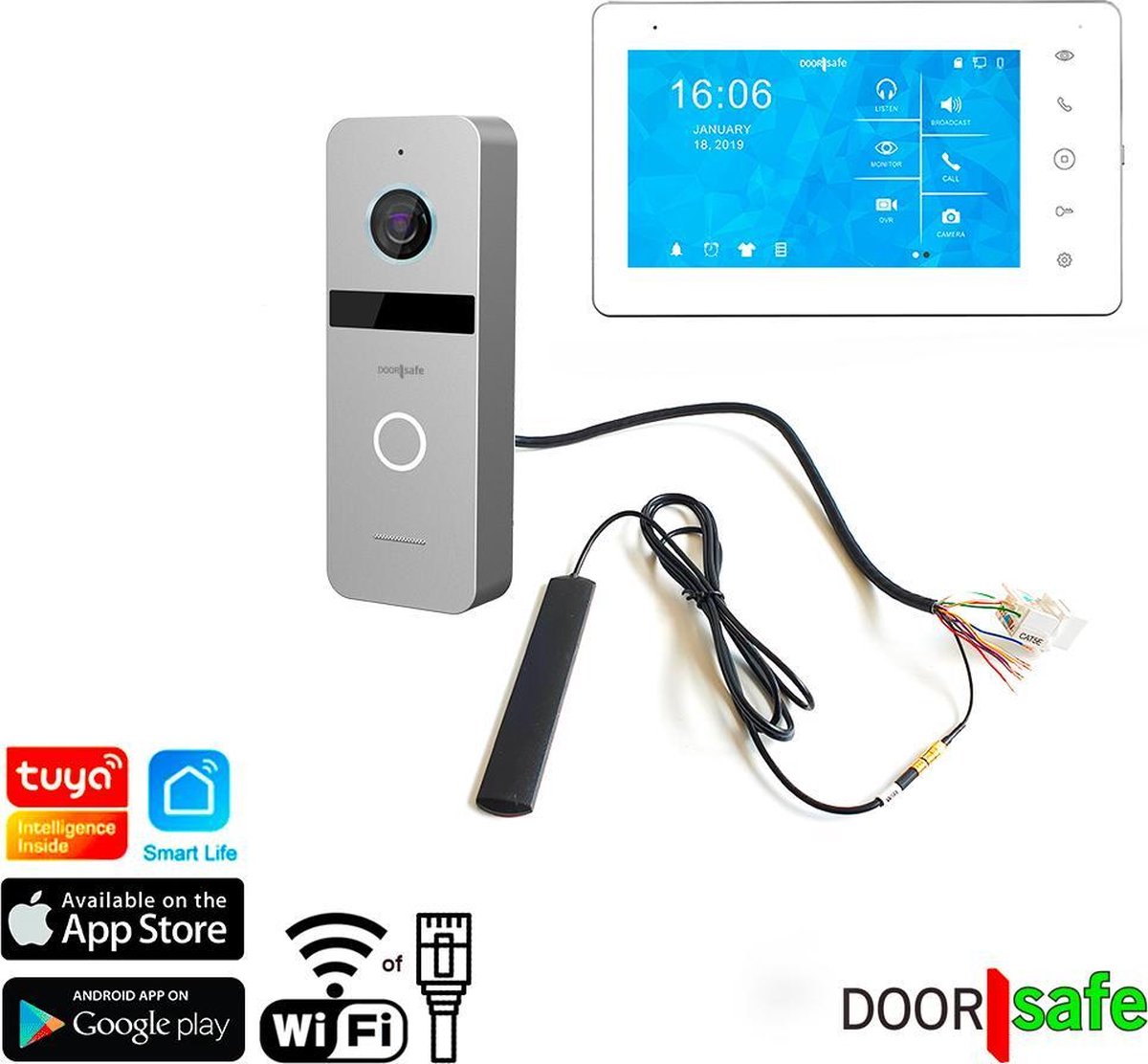 Doorsafe 6667 PRO internet deurbel met camera 7" full-touchscreen