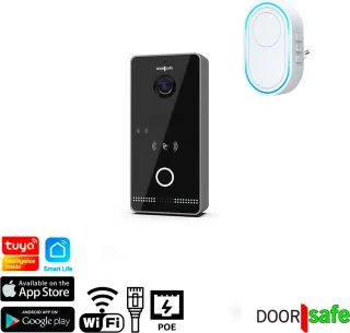 Doorsafe 6675 PRO HD internet deurbel met camera zwart/donkergrijs
