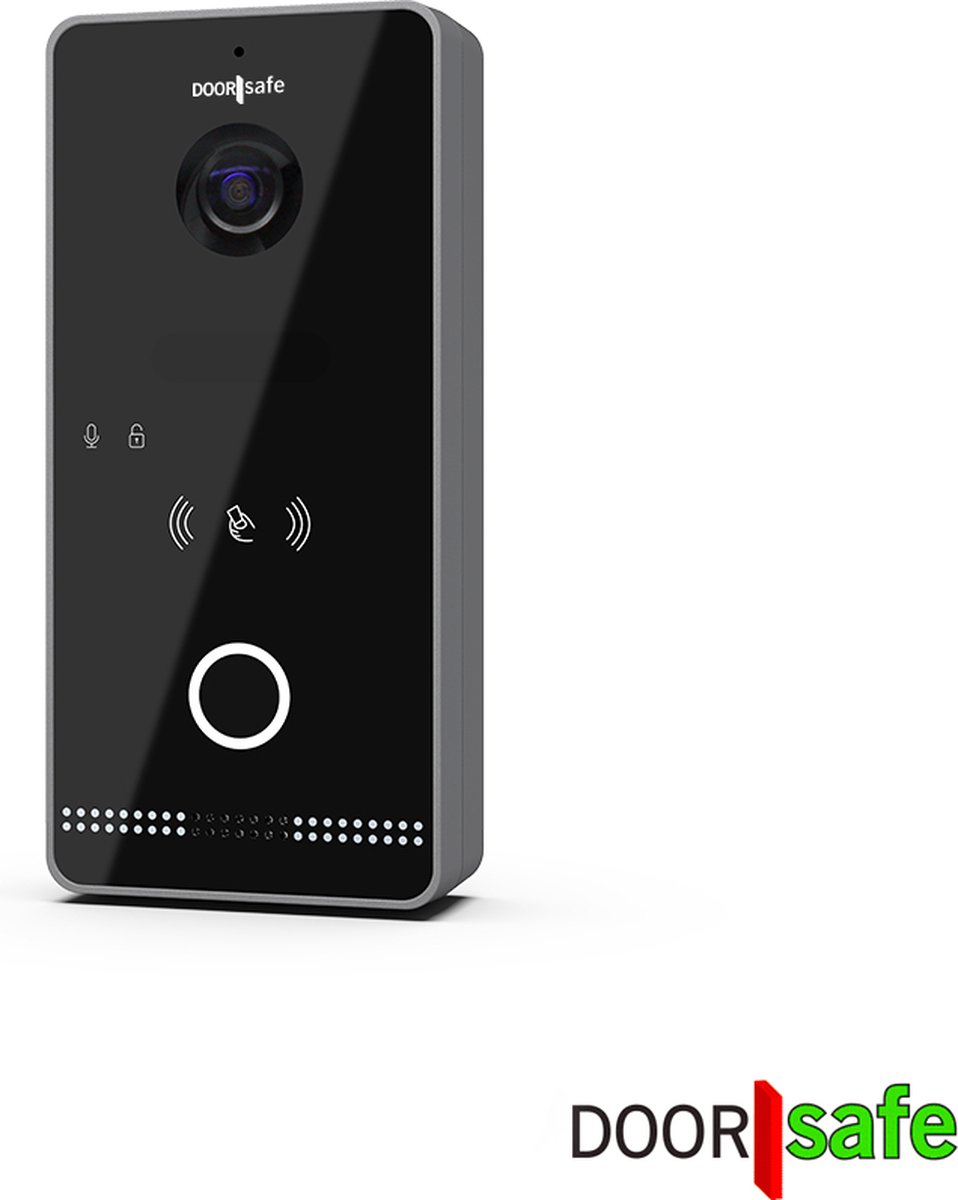 Doorsafe 6677 PRO HD internetdeurbel met camera en Mifare chipreader zwart/donkergrijs