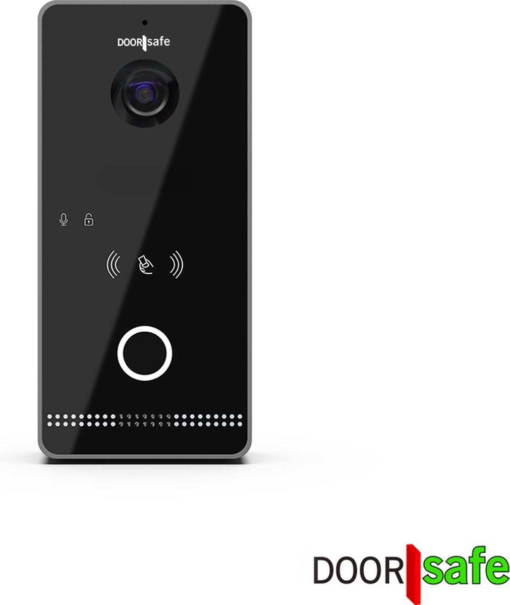 Doorsafe 6677 PRO HD internetdeurbel met camera en Mifare chipreader zwart/donkergrijs