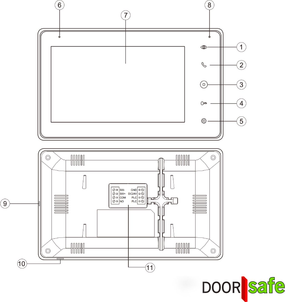 Doorsafe 7700 PRO FHD 2MP Deurbel met 7" Touchscreen