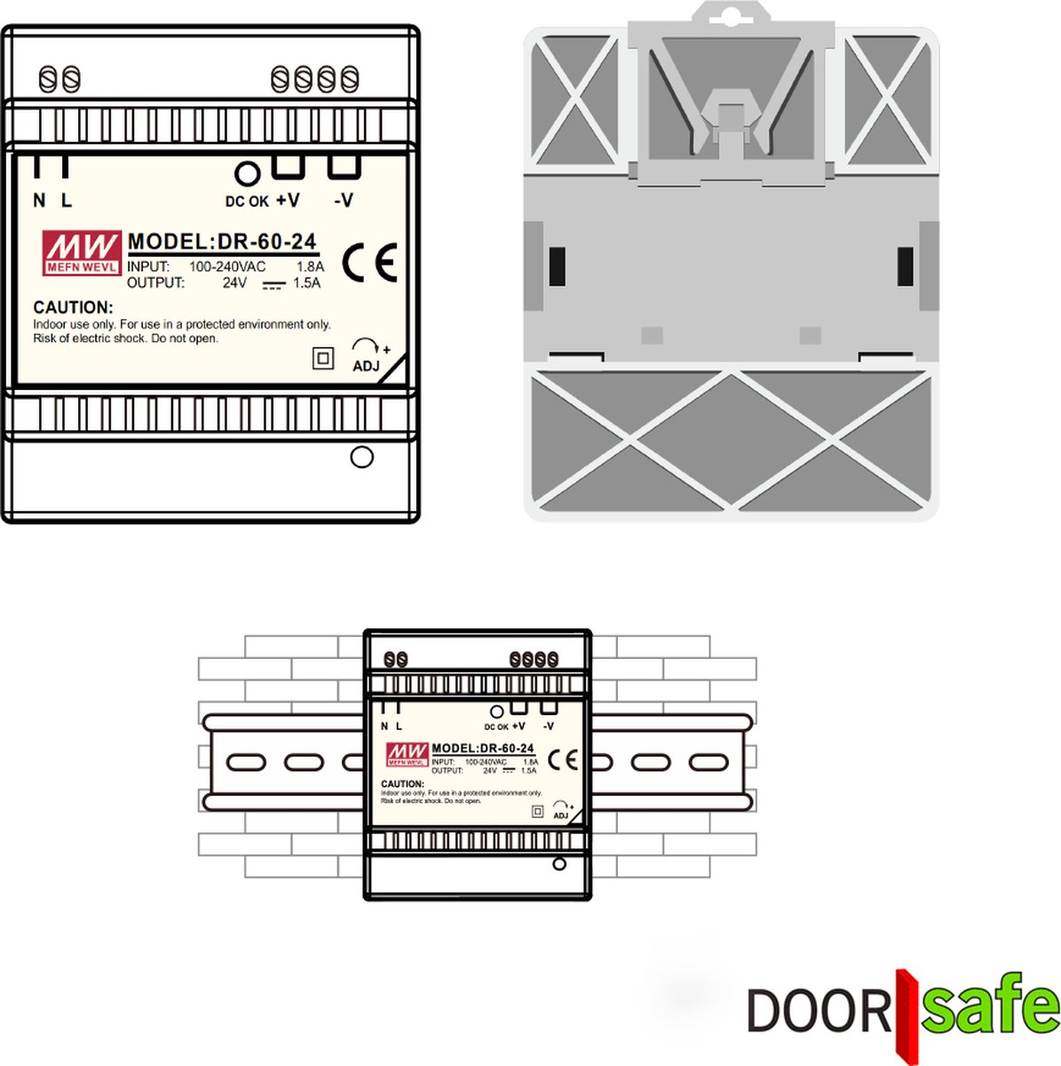Doorsafe 7710 PRO HD WiFi deurbel met 7" scherm zwart