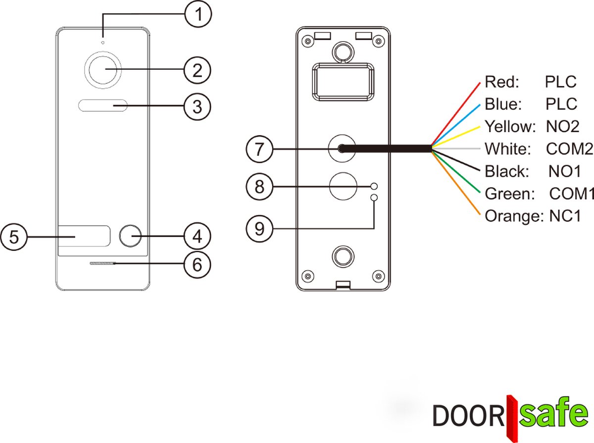 Doorsafe 7710 PRO HD WiFi deurbel met 7" scherm zwart